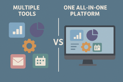 Systeme.io's all-in-one platform vs multiple tools