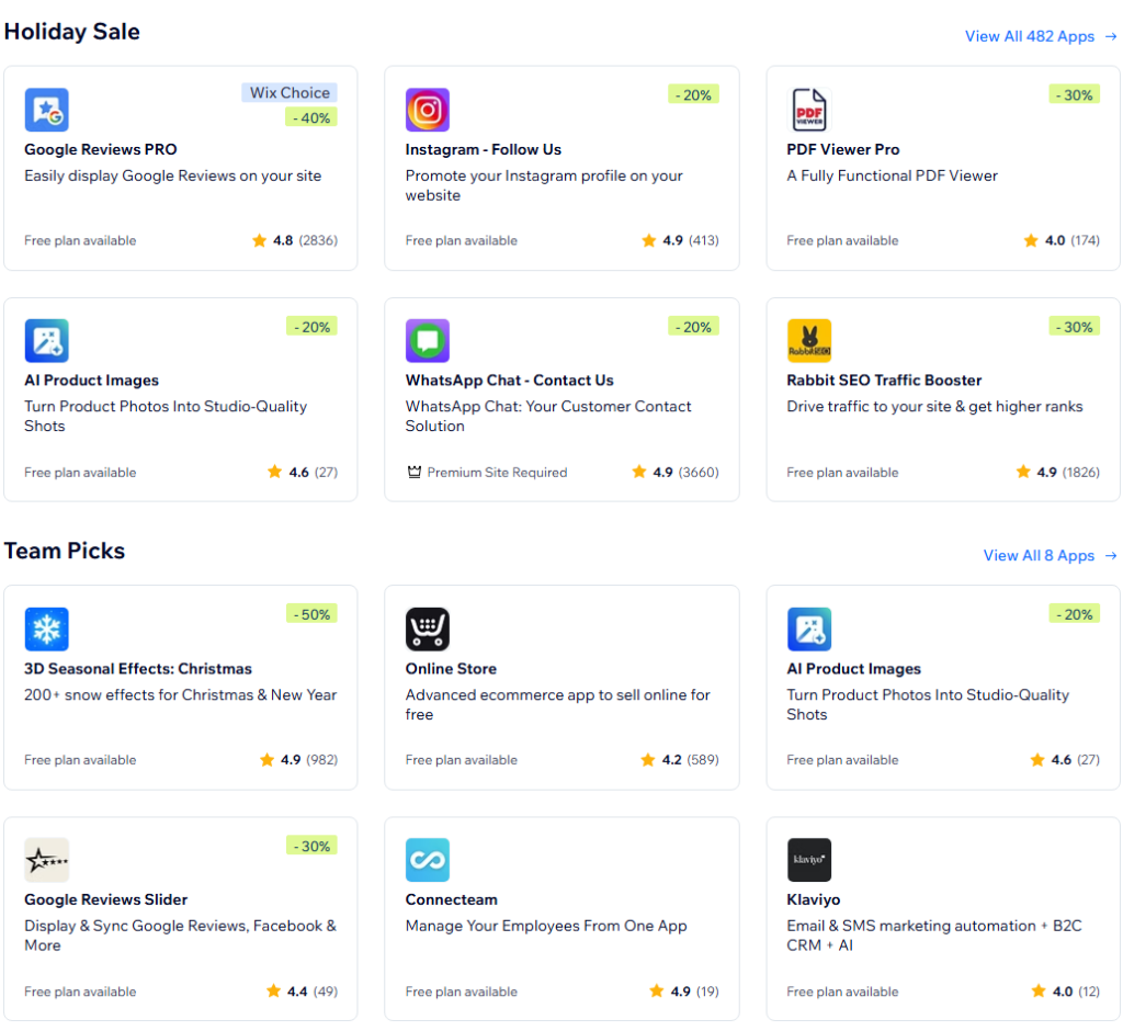 Wix website builder apps
