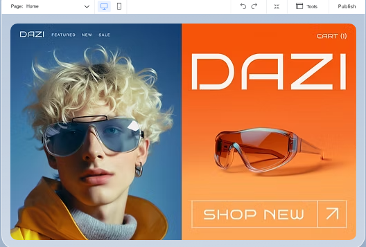 Online store created with wix