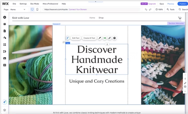 Wux drag-and-drop editor