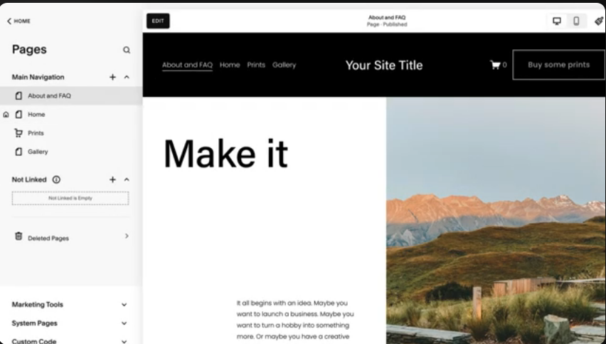 Squarespace Dashboard