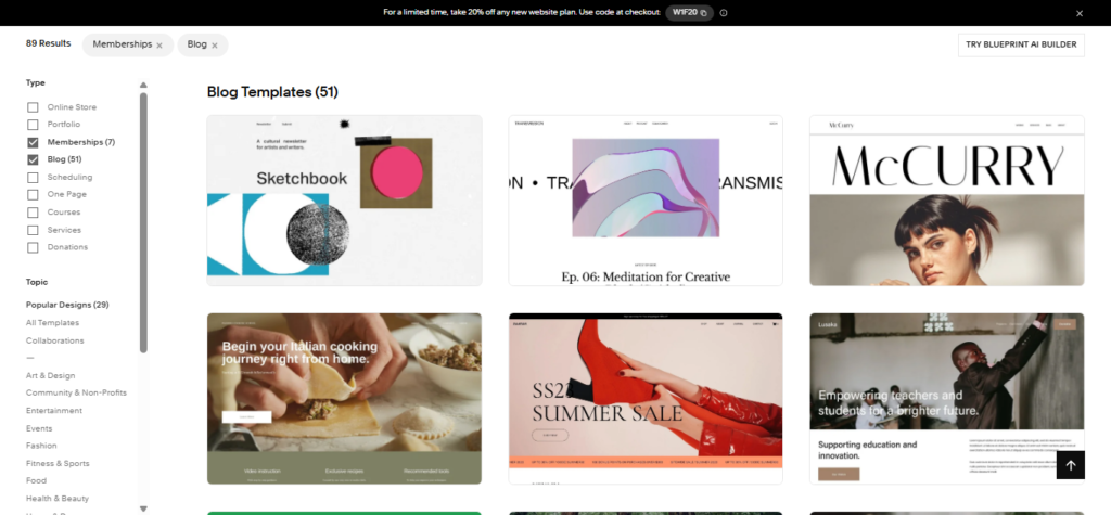 Squarespace templates