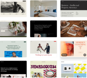 A few of Squarespace's templates across different industries. 