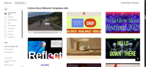 Squarespace's Template selection